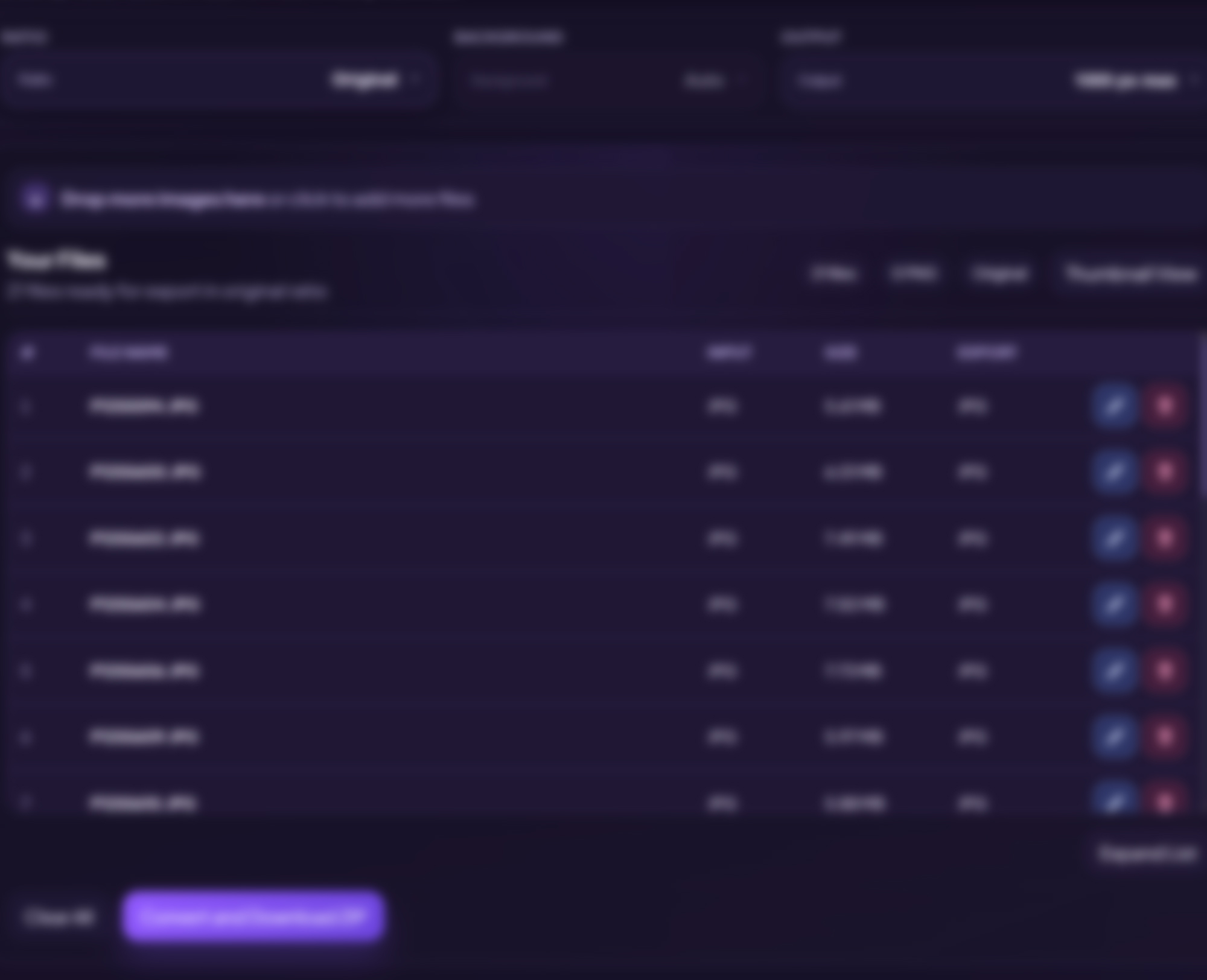 Easy Image Converter panel