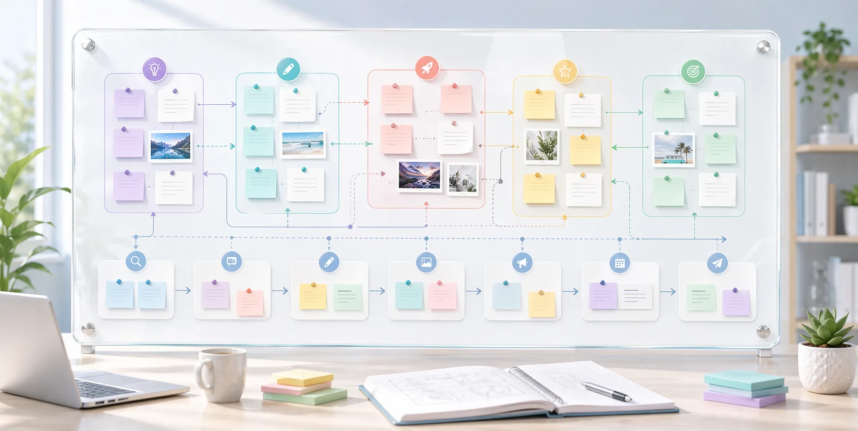 How to use an online whiteboard for content planning guide banner