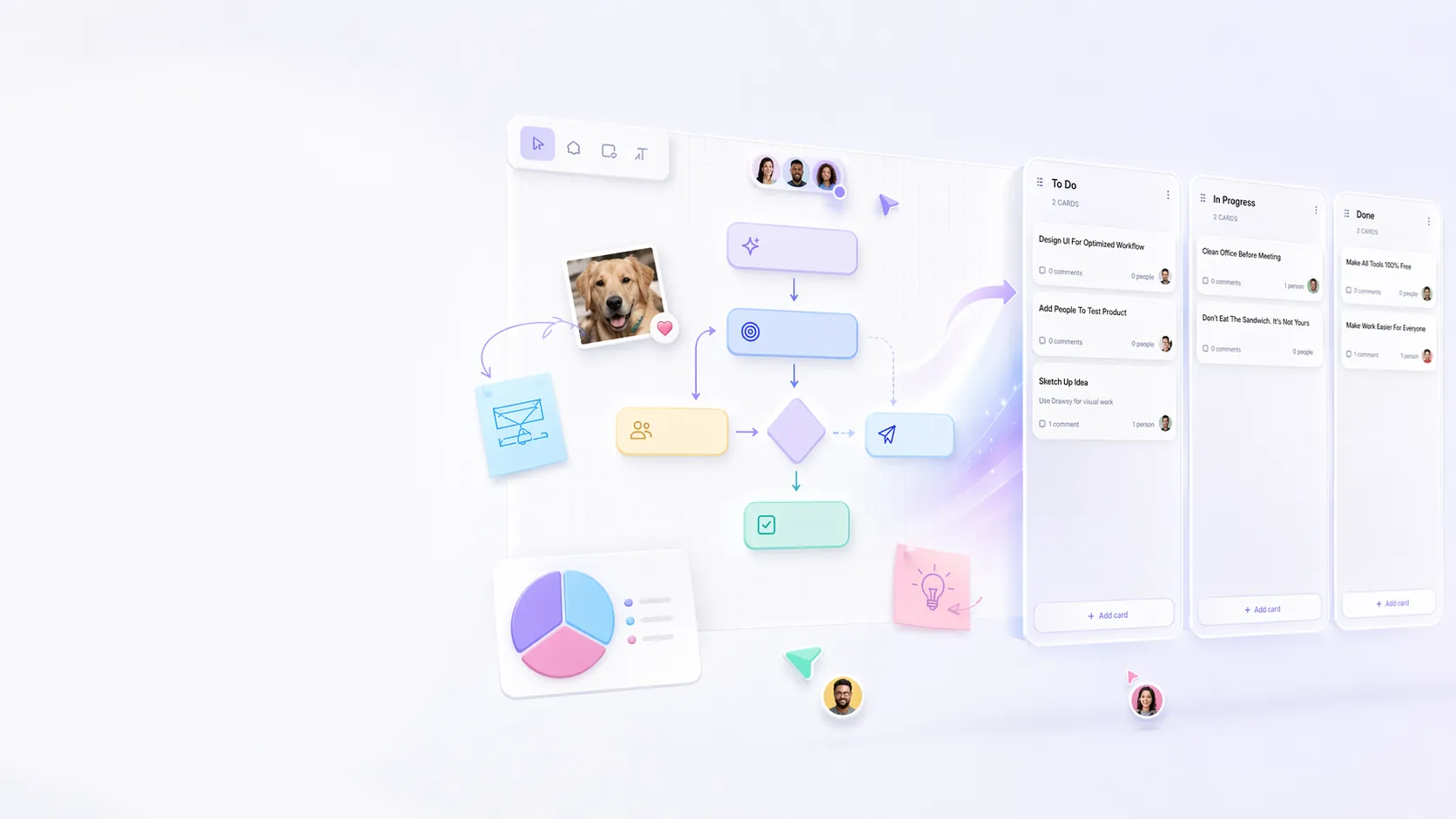 Shared workflow from whiteboard planning into planner lanes